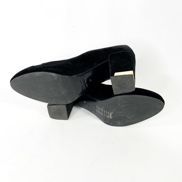 & OTHER STORIES Black Velvet Block Heel Gold Trim - Picture 8 of 8